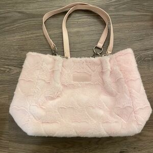 Fluffy Pink Heart Tote Bag